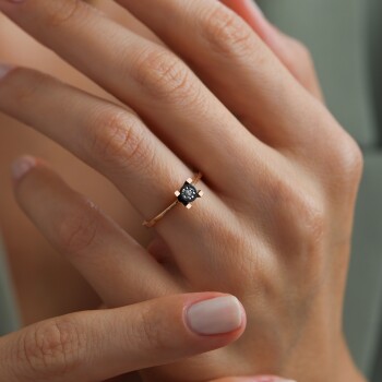 0.02 Ct Tektaş Elmas Yüzük - Özkonak