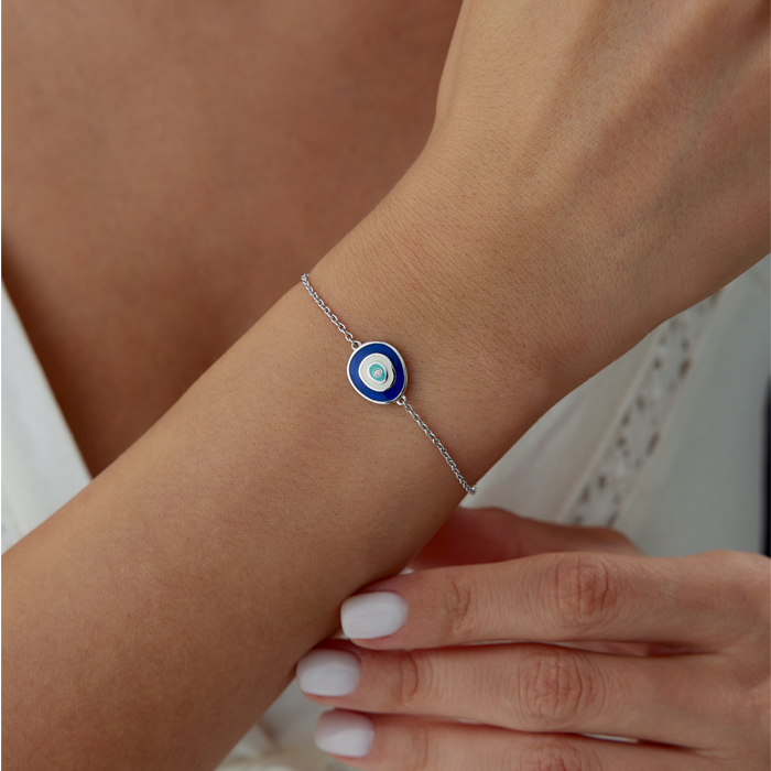 0.02 Karat Pırlanta Mineli Nazar Bileklik - Özkonak