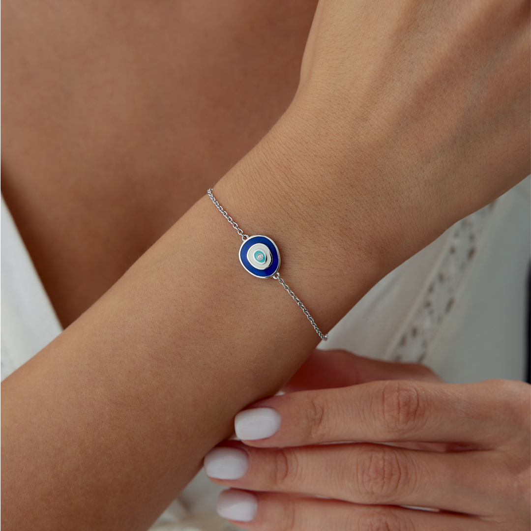 0.02 Karat Pırlanta Mineli Nazar Bileklik - 1