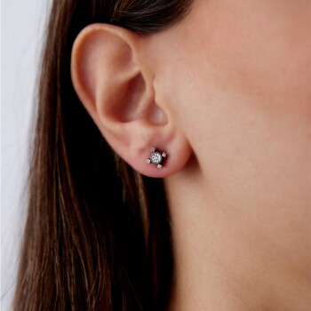 0.03 Ct Elmas Tektaş Küpe - Özkonak