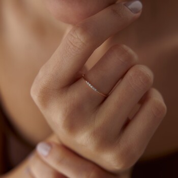 0.03 Ct Pırlanta Mini Beştaş Yüzük - Siempre (1)