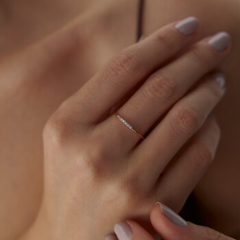 0.03 Ct Pırlanta Mini Beştaş Yüzük - Siempre