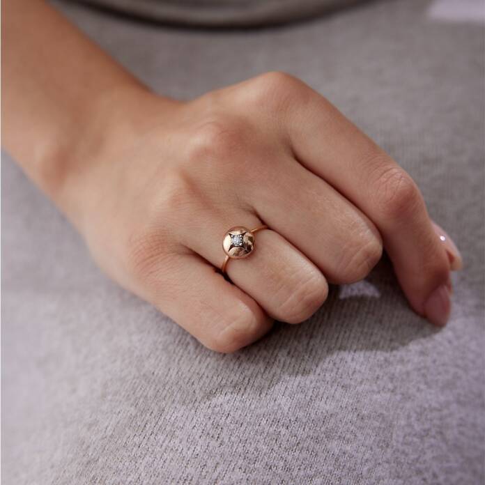 0.03 Ct Pırlanta Tektaş Kutup Yıldızı Yüzük - 2