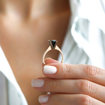 0.03 Ct Pırlata Tektaş Elmas Yüzük - Özkonak (1)