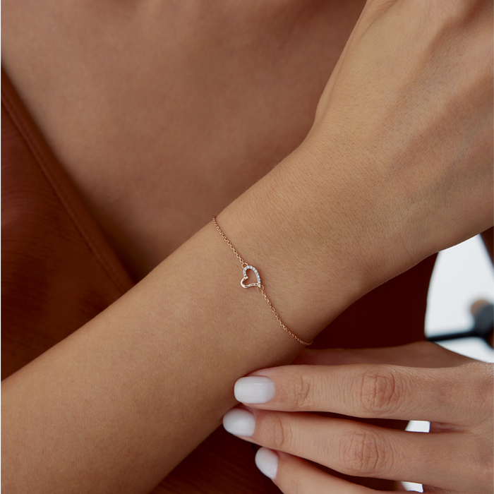 0.03 Karat Heart Pırlanta Bileklik - Özkonak (1)