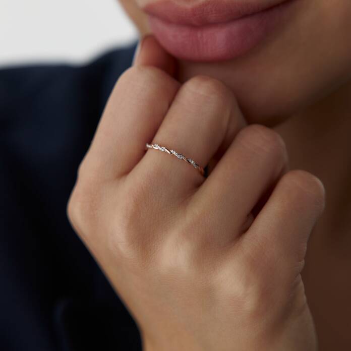 0.04 Ct Pırlanta Burgu Yüzük - 1