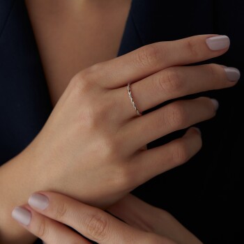 0.04 Ct Pırlanta Burgu Yüzük - 3