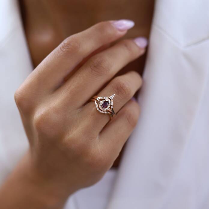 0.05 Ct Pırlanta Pave Yüzük - 3