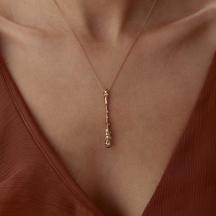 0.05 Karat Stick Pırlanta Kolye - Özkonak