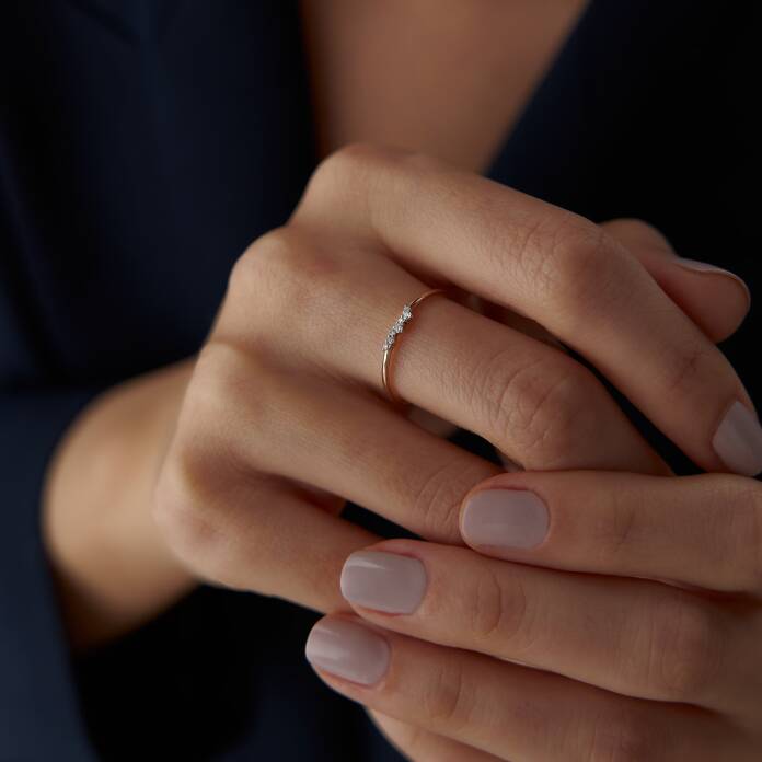 0.06 Ct Pırlanta Asimetri Yüzük - 2