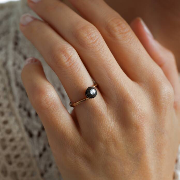 0.06 Ct Pırlanta Tektaş Elmas Yüzük - 1