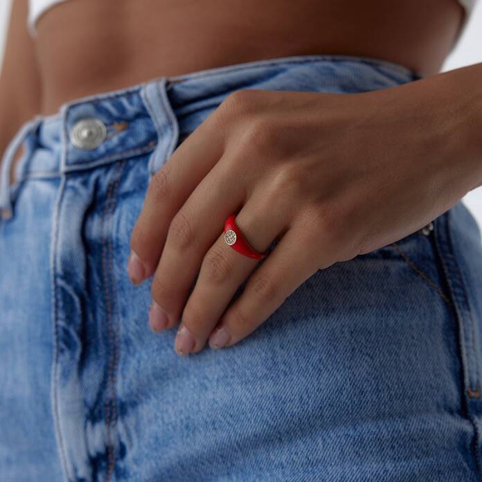 0.07 Ct Mineli Tuel Pırlanta Yüzük - 3