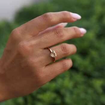 0.07 Ct Pırlanta Triangle Citrine Yüzük - Siempre (1)