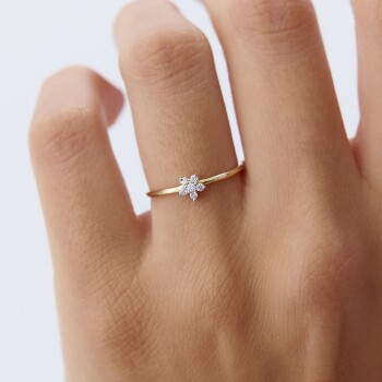 0.08 Ct Pırlanta Aşk Çiçeği Yüzük - Barla Aykun