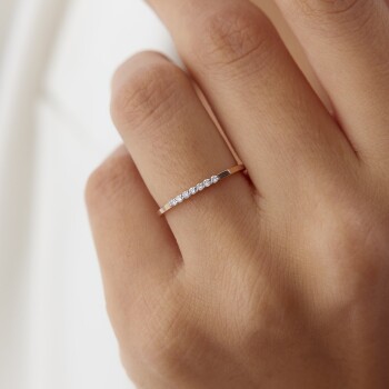 0.08 Ct Pırlanta Minimal Yedi Taş Yüzük - Barla Aykun (1)