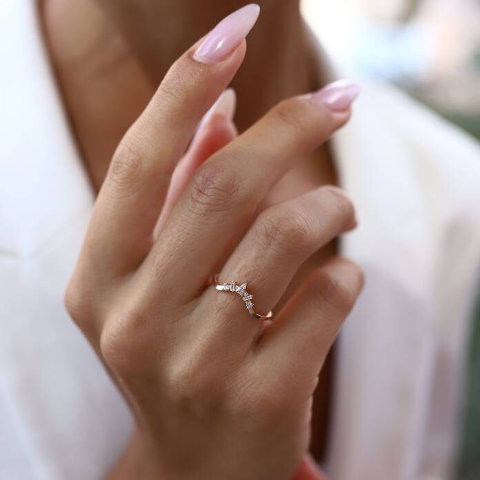 0.10 Ct Pırlanta Peak Yüzük - 1