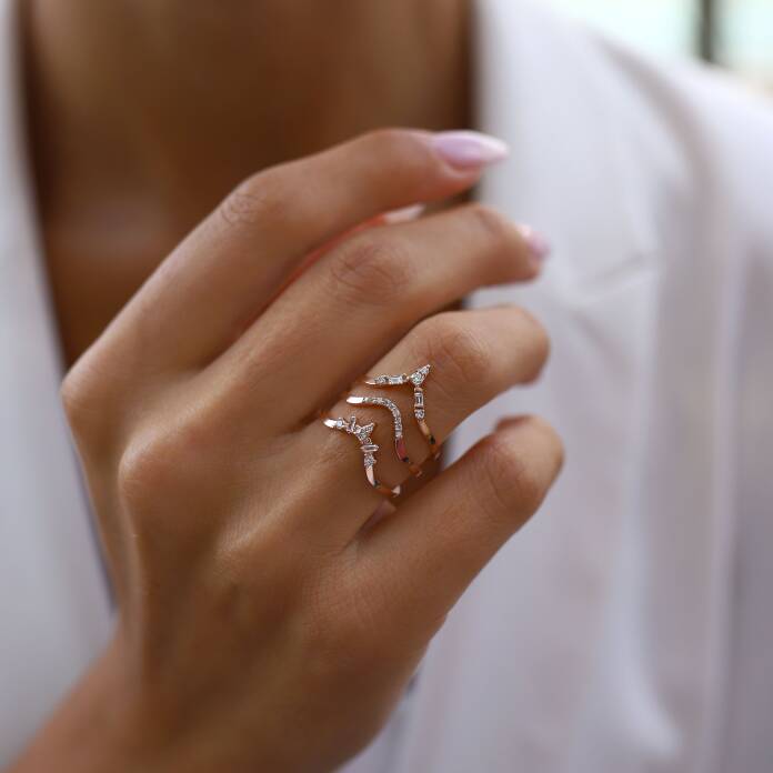 0.10 Ct Pırlanta Peak Yüzük - 3