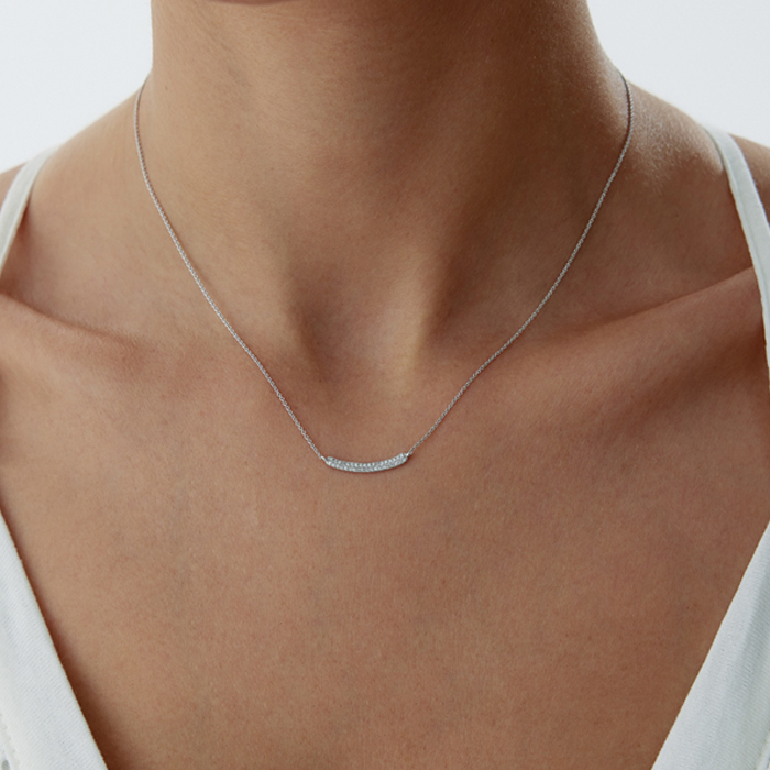 0.10 Karat Line Pırlanta Kolye - 1