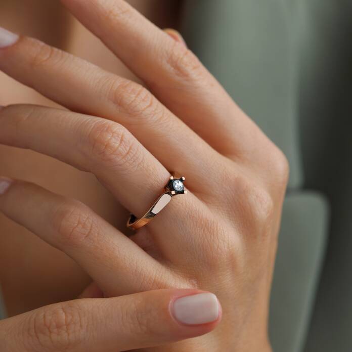 0.11 Ct Tektaş Elmas Yüzük - 1