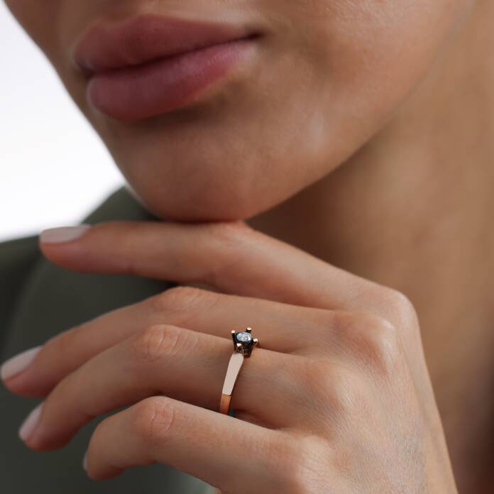 0.11 Ct Tektaş Elmas Yüzük - 2