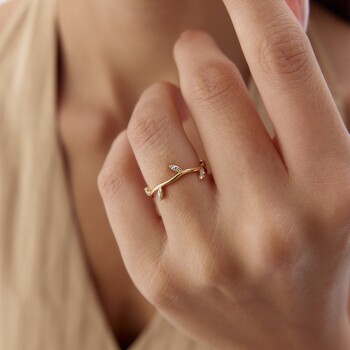 0.12 Ct Pırlanta Dal Yüzük - Siempre (1)