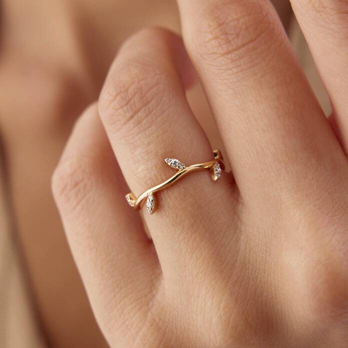 0.12 Ct Pırlanta Dal Yüzük - 1