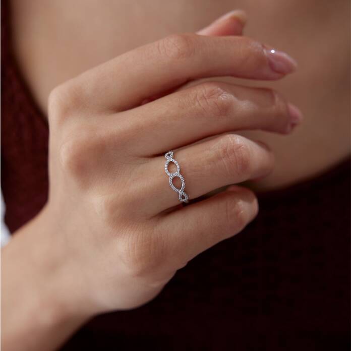 0.12 Ct Pırlanta Hoop Yüzük - 1