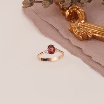 0.12 Ct Pırlanta Turmalin Taşlı Yüzük - Siempre