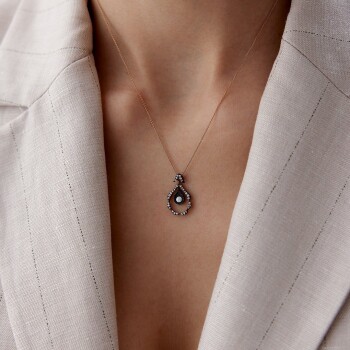 0.15 Ct Elmas Damla Kolye - Özkonak (1)