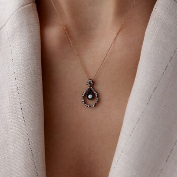 0.15 Ct Elmas Damla Kolye - Özkonak