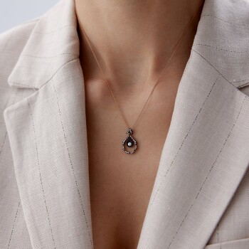 0.15 Ct Elmas Damla Kolye - 3