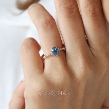 0.15 Ct Pırlanta London Blue Yüzük - Siempre (1)