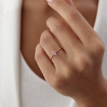 0.15 Ct Pırlanta Pembe Safir Aeden Yüzük - Barla Aykun (1)