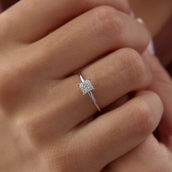 0.16 Ct Pırlanta Prenses Yüzük - Kalben Cevat