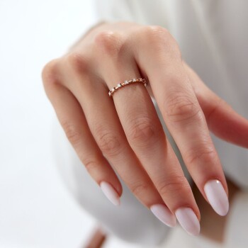 0.16 Ct Pırlanta Sıra Yüzük - 4