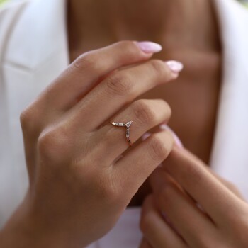 0.16 Ct Pırlanta Sunburst Yüzük - Siempre