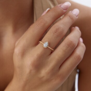 0.16 Ct Pırlanta Vintage Damla Yüzük - Siempre (1)