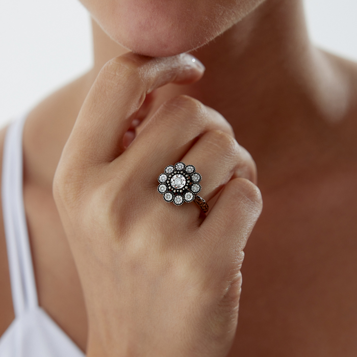 0.17 Ct Elmas Flower Yüzük - Özkonak