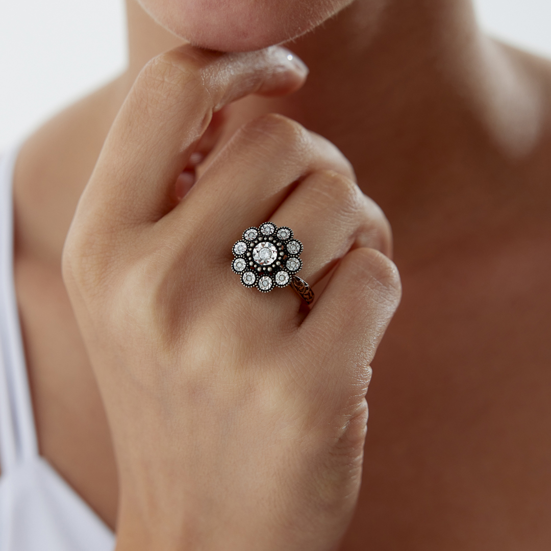 0.17 Ct Elmas Flower Yüzük - 1