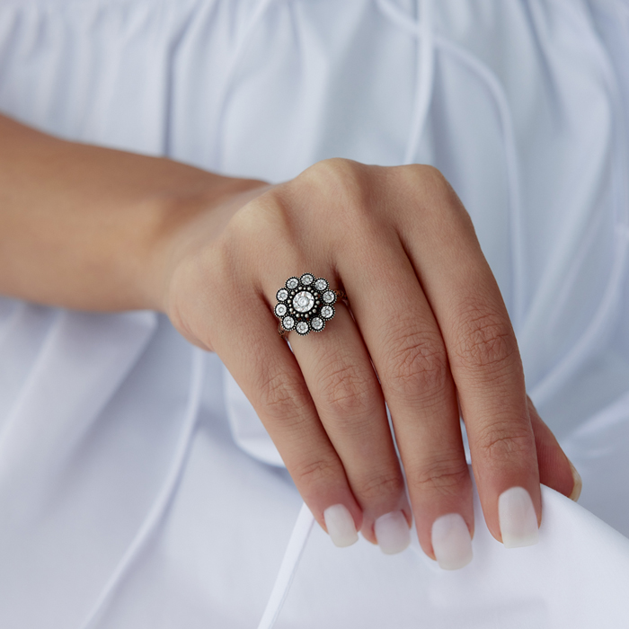 0.17 Ct Elmas Flower Yüzük - Özkonak (1)