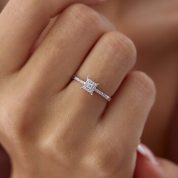 0.17 Ct Pırlanta Prenses Yüzük - Siempre