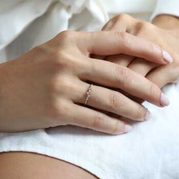 0.17 Ct Pırlanta Queen Yüzük - 3