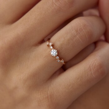 0.18 Ct Pırlanta Leaf Yüzük - Siempre
