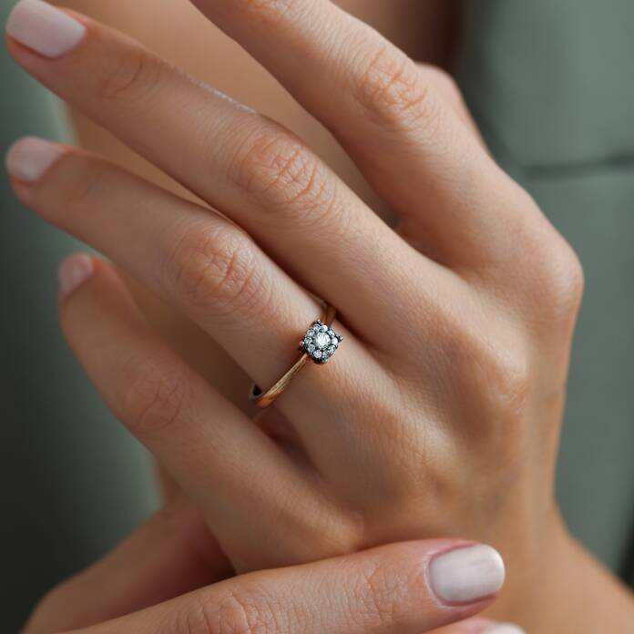 0.20 Ct Elmas Çiçek Pırlanta Yüzük - 1