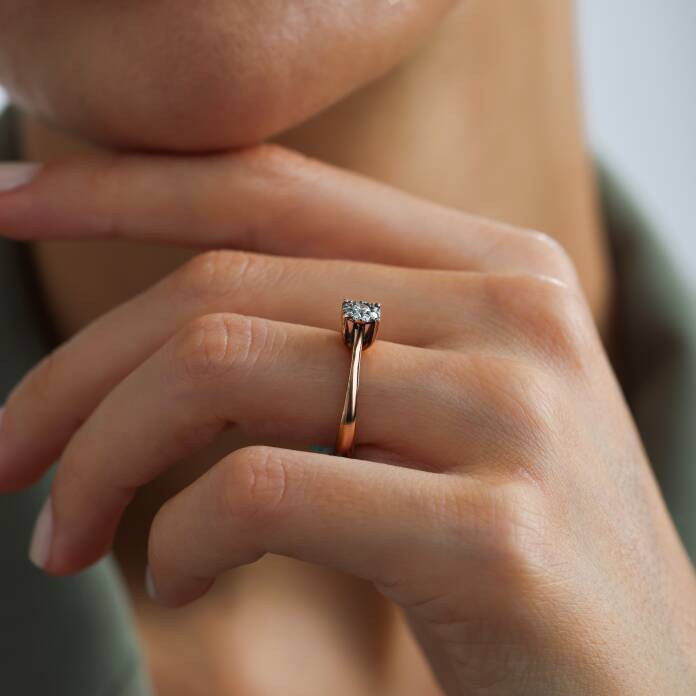 0.20 Ct Elmas Çiçek Pırlanta Yüzük - 2