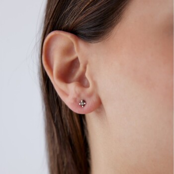 0.20 Ct Pırlanta Tırnaklı Tektaş Küpe - Özkonak