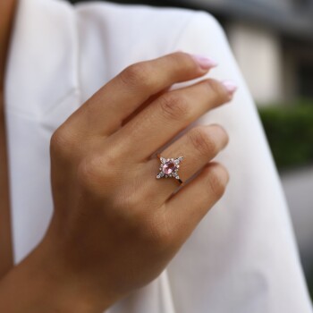 0.21 Ct Pırlanta Queen Morganite Yüzük - Siempre (1)