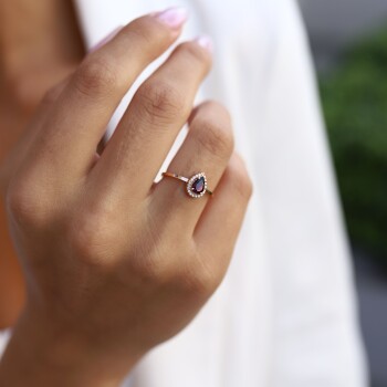 0.21 Ct Pırlanta Garnet Yüzük - Siempre