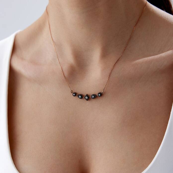 0.22 Ct Elmas Beştaş Salıncak Kolye - 1