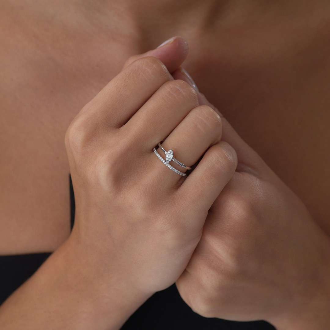 0.23 ct Double Pırlanta Yüzük - 3